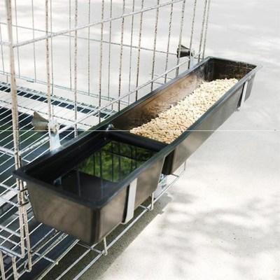 家用鸡笼食槽塑料双格喂食槽喂水一体加厚大容量家禽饲养喂食槽盒